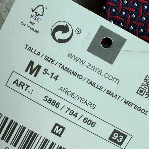 NWT Zara Boys Clip On Adjustable Tie Sz M 5-14 years - Picture 3 of 3